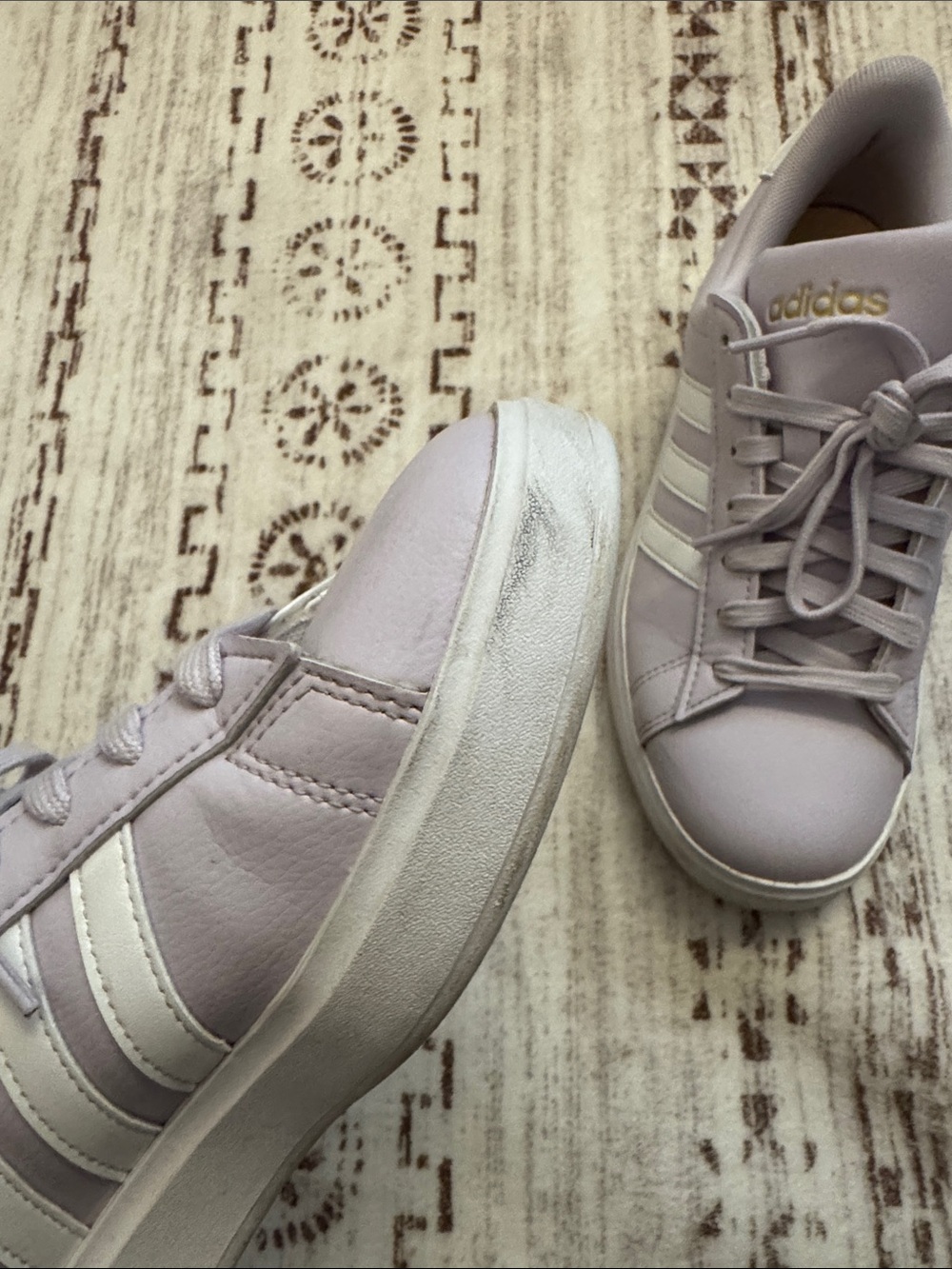 adidas Lavender Low-Top Sneakers with White Stripes - Picture 10 of 10